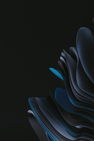 Windows 11's stock wallpaper, blue-black sheet curvy, dark, 240x320 wallpaper