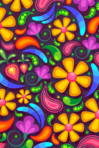 Flowers, colorful, art, abstract, 240x320 wallpaper
