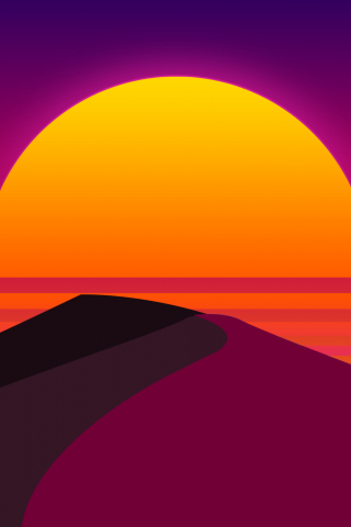 Sun, desert, dunes, abstract, artwork, 240x320 wallpaper