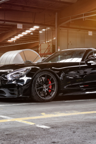 2018 Edo Competition, Black, Mercedes-AMG GT R, side view, 240x320 wallpaper