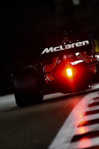 McLaren, formula one, car rear, 240x320 wallpaper