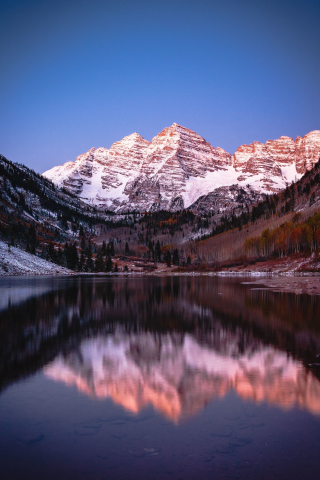 Reflections, lake, nature, mountains, 240x320 wallpaper