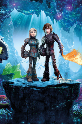 2019, How to Train Your Dragon: The Hidden World, movie, dragons, 240x320 wallpaper