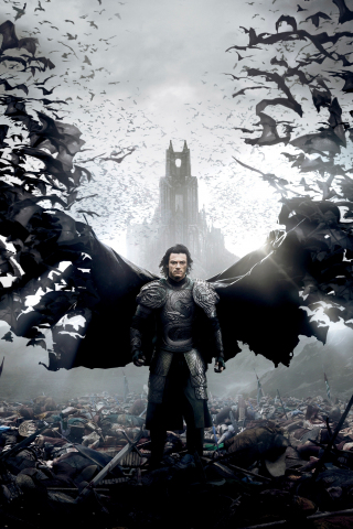 Dracula Untold, Luke Evans, 2014 movie, vampire, bats, 240x320 wallpaper