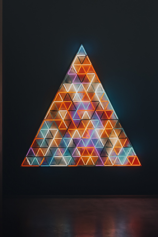 Triangular, light board, colorful, 240x320 wallpaper