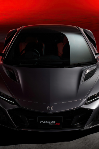 2022 Honda NSX Type S, black supercar, 240x320 wallpaper