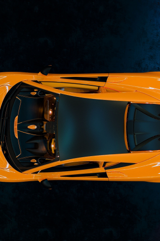 Top view, McLaren 570S, sports car, 240x320 wallpaper