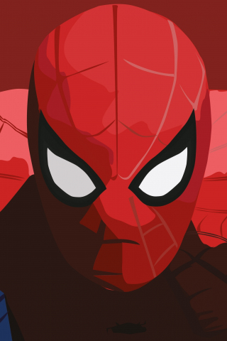 Spider-man, minimal, close up, art, 240x320 wallpaper