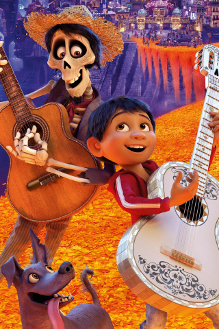 Coco, animation movie, dance, ghost, 2017, 240x320 wallpaper