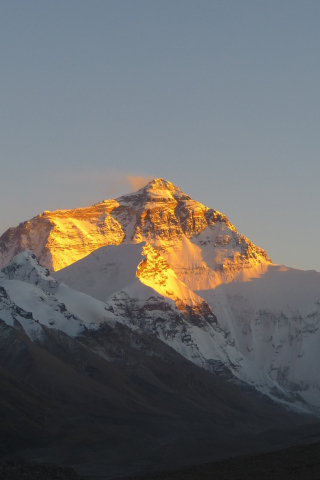 Dawn, sunlight, glowing, mountain's peak, 240x320 wallpaper