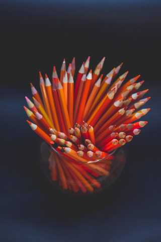 Colored, pencils, orange pencils, 240x320 wallpaper