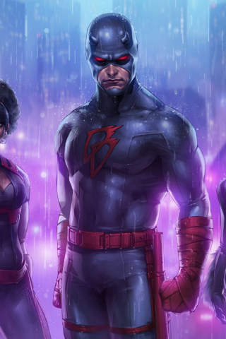 Marvel: Future Fight, video game, superhero team, daredevil, 240x320 wallpaper