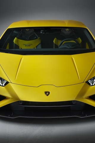 Car, Lamborghini Huracan EVO, yellow car, 240x320 wallpaper