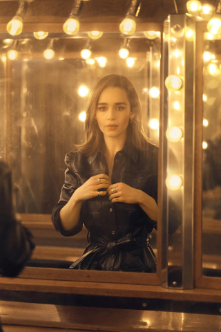 Mirror reflections, Emilia Clarke, beautiful, 240x320 wallpaper