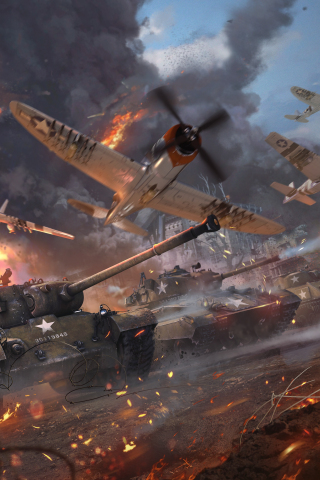 War thunder, video game, military, tanks, aircrafts, 240x320 wallpaper