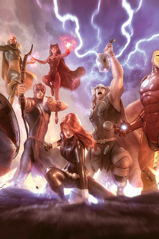 Avengers, superhero, artwork, 240x320 wallpaper