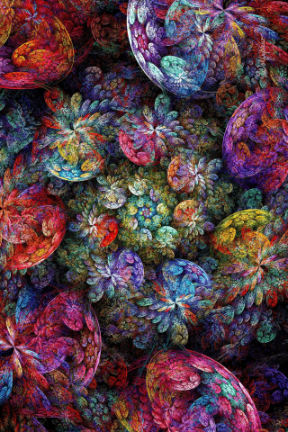 Colorful, artwork, fractal, 240x320 wallpaper