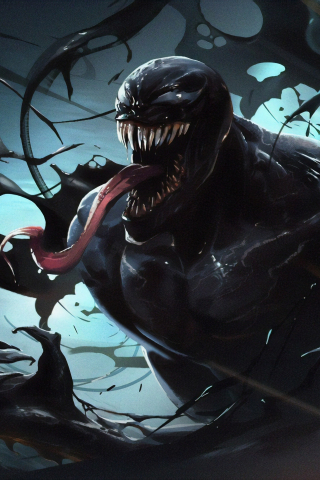 Venom, dark, villain, fan art, artwork, 240x320 wallpaper