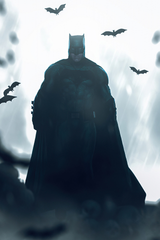 Batman, bat-cave, bats, silhouette, 240x320 wallpaper
