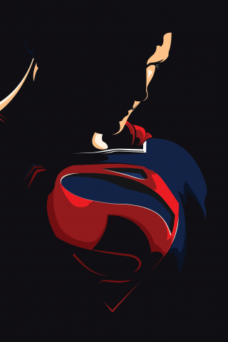 Superman, justice league, minimal and dark, dc comics, 320x480 wallpaper
