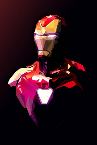 Iron man, Rich Avenger, illustration, 240x320 wallpaper