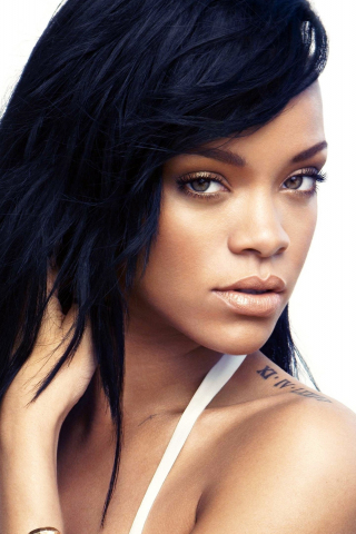 Rihanna, celebrity, tattoo, 240x320 wallpaper