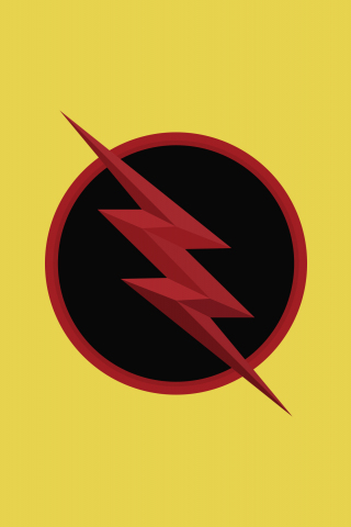 Reverse flash, logo, dc comics, minimal, 320x480 wallpaper