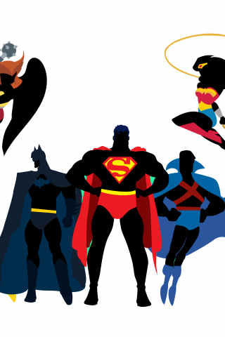 DC superheroes, artwork, 240x320 wallpaper