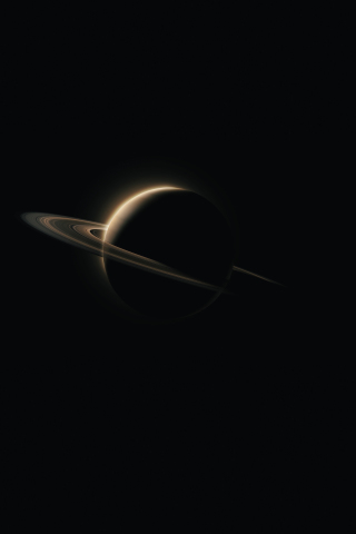 Saturn, planet, dark, 240x320 wallpaper