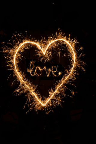 Love, fireworks, minimal, 240x320 wallpaper