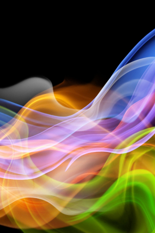 Colorful smoke, waves, abstraction, 240x320 wallpaper