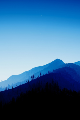 Far cry, video game, mountains, horizon, silhouette, 240x320 wallpaper