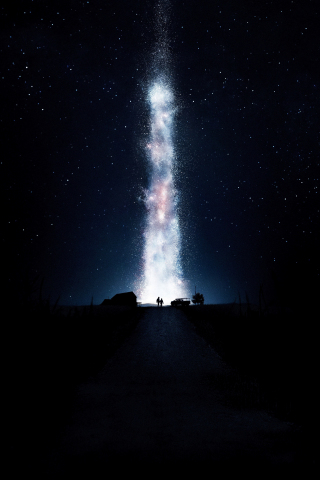 Interstellar, stars, milky way, night, movie, 2014, 240x320 wallpaper