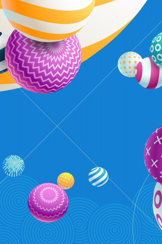 Geometrical shapes, ball, colorful, abstraction, 240x320 wallpaper