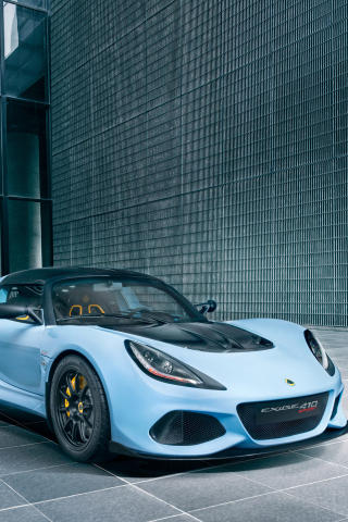 Lotus exige sport 410, 2018 car, sky blue, 240x320 wallpaper