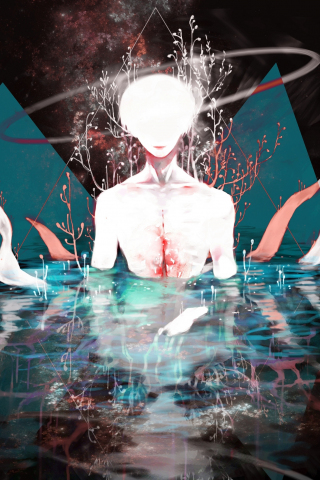 Digital artwork, anime, Ken Kaneki, 240x320 wallpaper