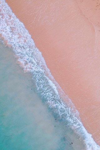 Nature, soft, sea waves, aerial view, beach, 240x320 wallpaper