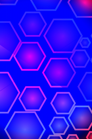 Abstract, red-blue hexagon, 240x320 wallpaper