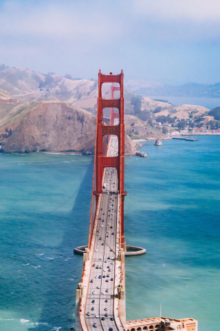 San Francisco bridge, architecture, bridge, aerial view, 240x320 wallpaper