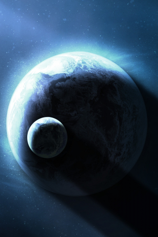 Planets, earth, space, artwork, 240x320 wallpaper