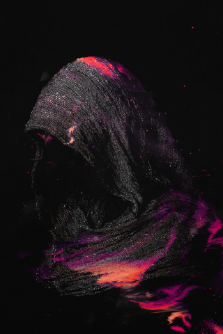 Woman, hood, dark, art, 240x320 wallpaper