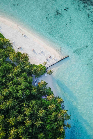 Maldives, island, tropical, aerial view, beach, 240x320 wallpaper