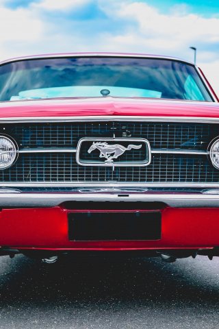Auto, headlight, Ford Mustang, 240x320 wallpaper