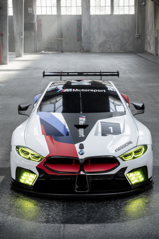2018 BMW M8 GTE, race car, front, 240x320 wallpaper