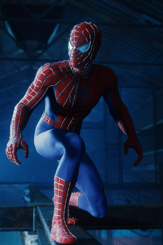 Spider-man, in the warehouse, video game, art, 240x320 wallpaper