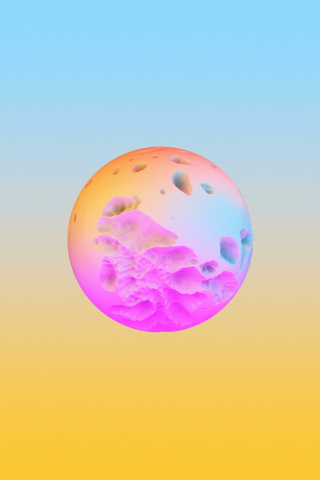 Colorful, broken sphere, ball, 240x320 wallpaper