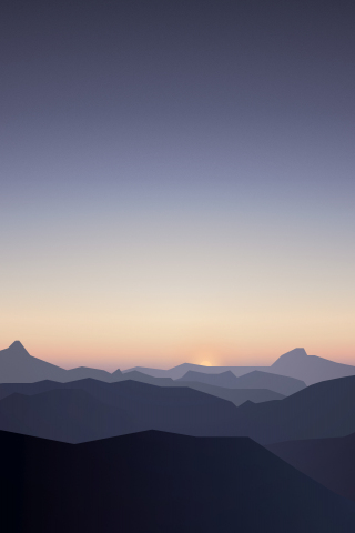 Horizon, mountains, sunrise, sky, 240x320 wallpaper