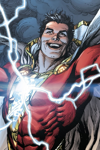 Happy, Shazam!, lightning, superhero, comics, 240x320 wallpaper