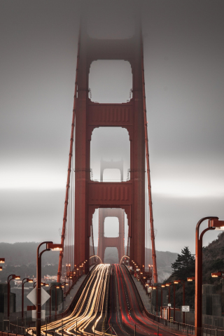 Golden Gate Bridge, Long Exposure, architecture, 240x320 wallpaper