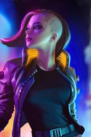 Urbun girl, Cyberpunk 2077, 2023, 240x320 wallpaper